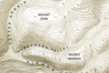 Topographical map of Jerusalem